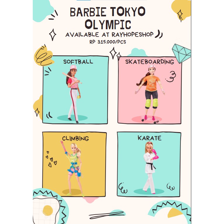 PROMO Boneka Mattel Barbie Tokyo Olimpiade Olympic 2020 Edisi Terbatas Limited Edition Original Asli