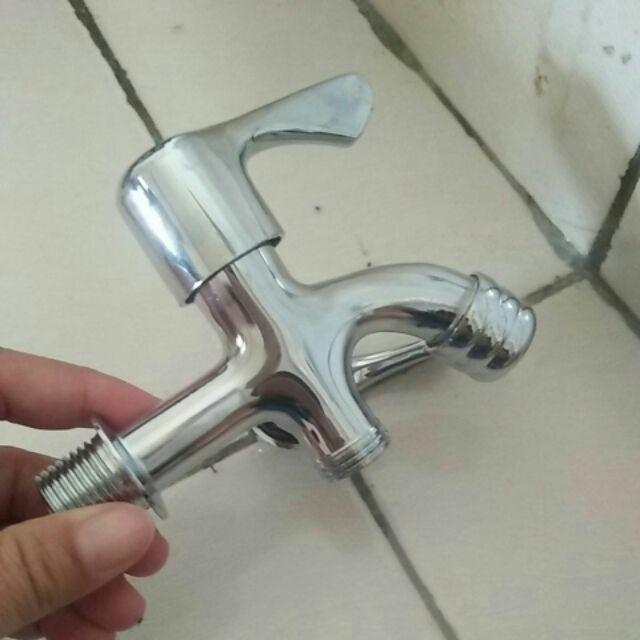 Promo Kran Cabang/double Kran Kran Air,perlngkpn Kmr Mandi Kran Shower Bhn Stanlis Kran Cbng Mnmlis