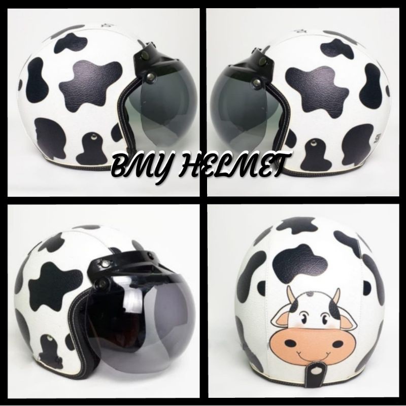 helm bogo retro dewasa motif sapi moo...