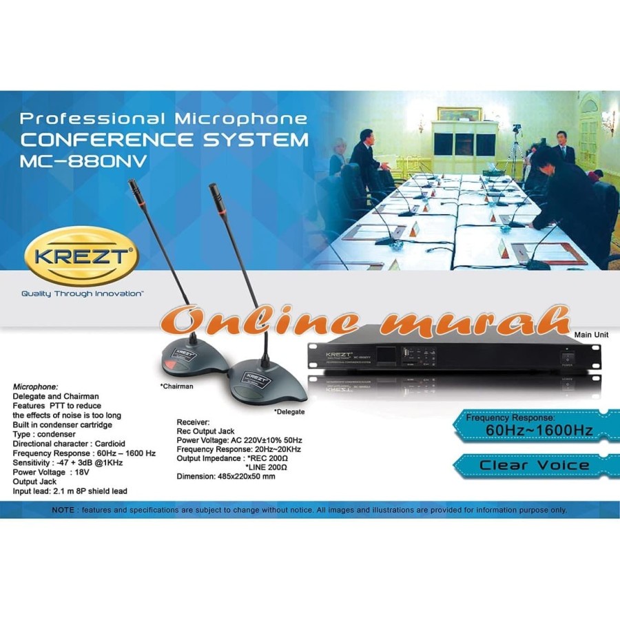 Mic system Conference meja rapa Kabel Krezt Mc 880nv ORYGINAL Krezt Mc