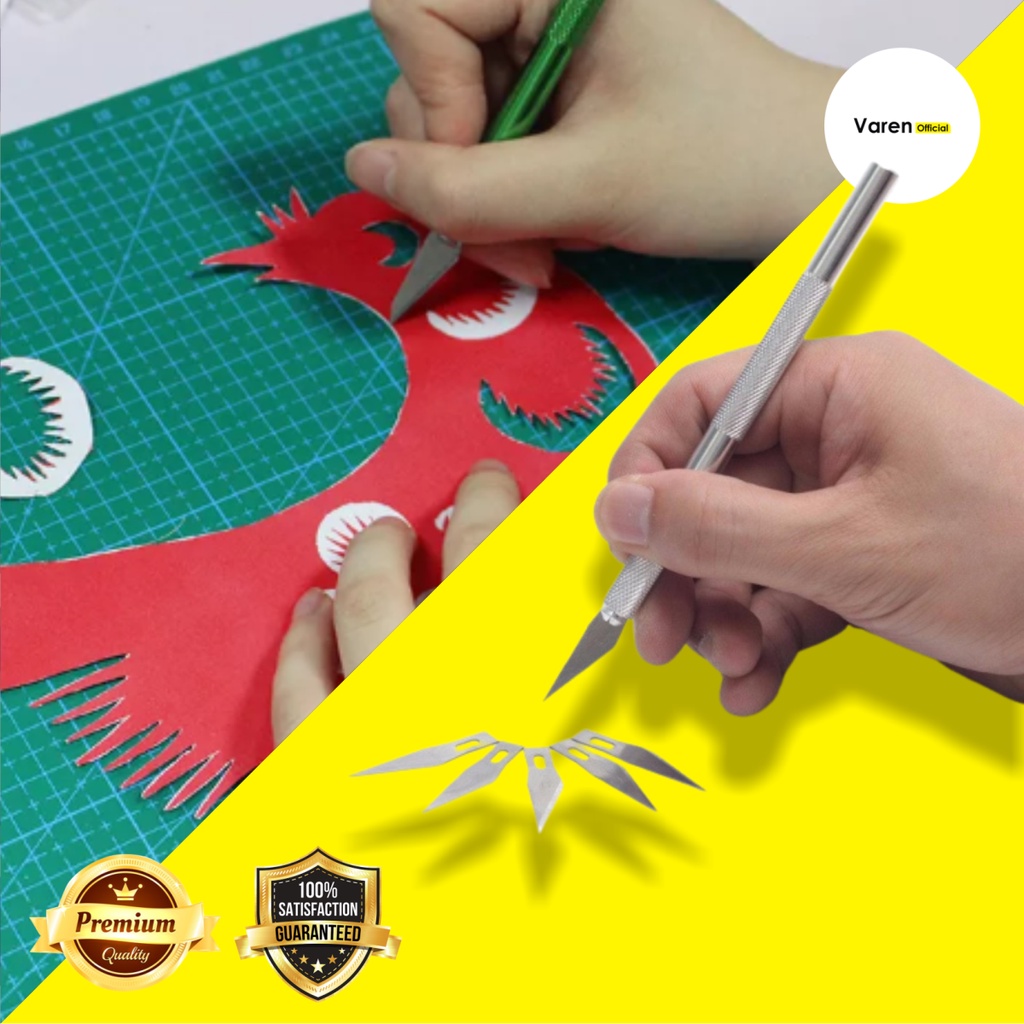 

Cutter Kerajinan Seni Hobby Crafting Art Knife Metal Handle KNIFEZER WL-9309