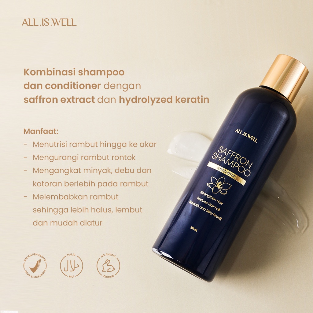 ALL IS WELL Saffron Shampoo - Ekstrak Saffron 250ml