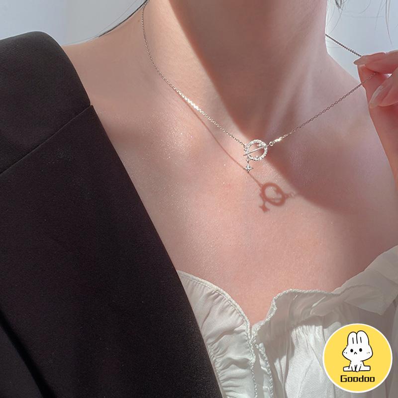 Planet Kalung Wanita Ringan Mewah Desain Niche Flash Diamond Temperamen Pacar Super Lembut -Doo