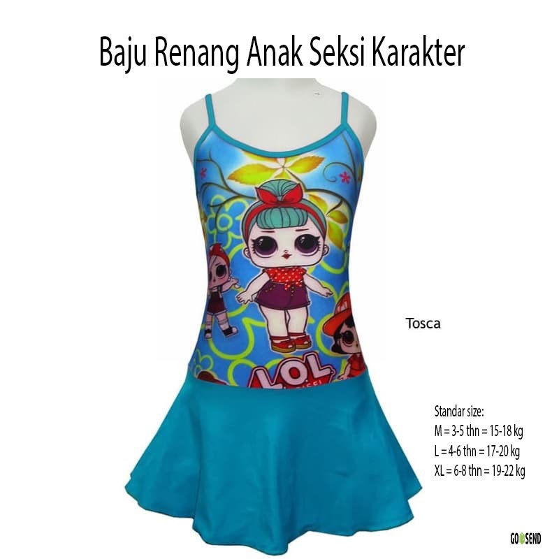 Baju Renang Anak 4-8 Th Seksi Karakter LOL (SR-TKK089)