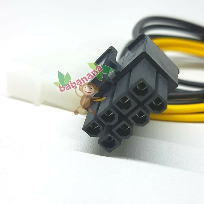 Dual Molex 4 Pin Female to 8 Pin Male VGA power Kabel Konverter Kabel