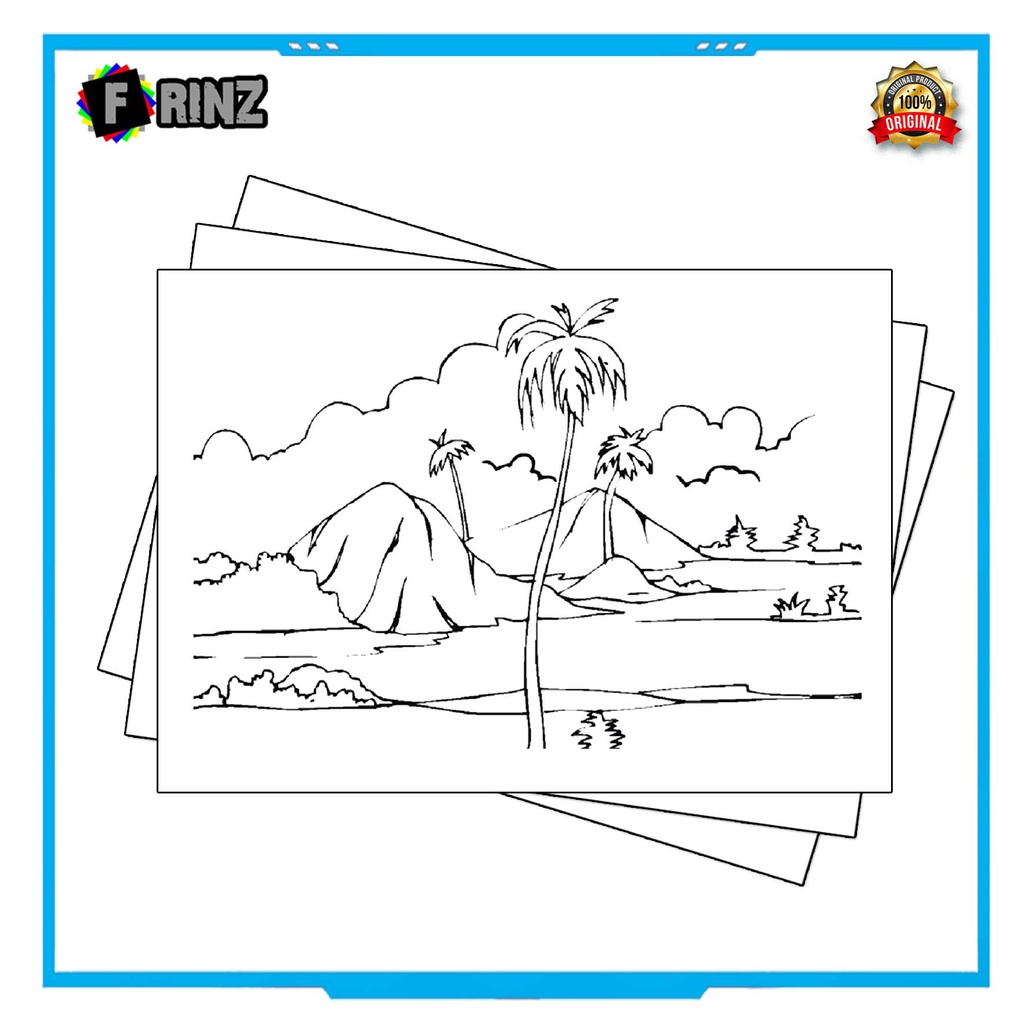 Gambar Sketsa Mewarnai ~ 17 . Pemandangan Part 1 / Seketsa Lukis / Drawing Sketch / Menggambar-19