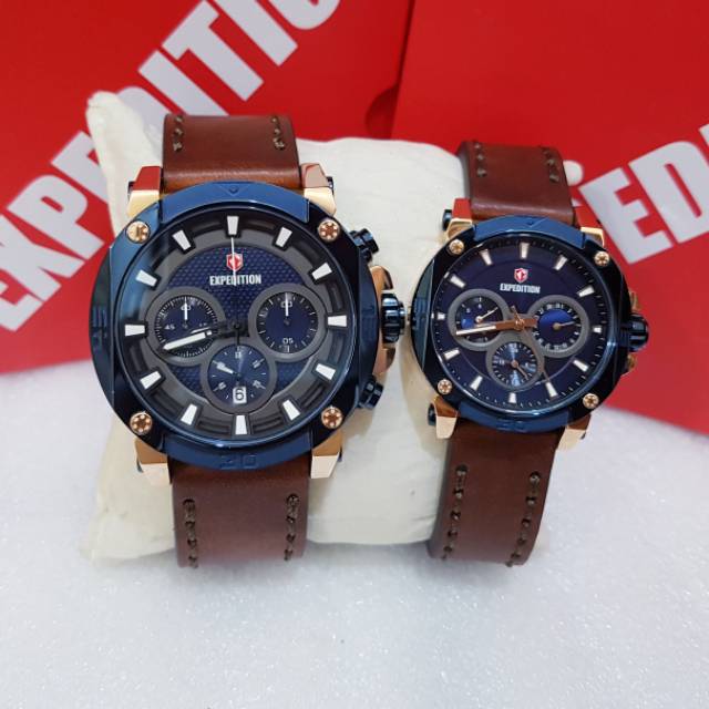Expedition E6606 blue navy rosegold jam tangan couple original