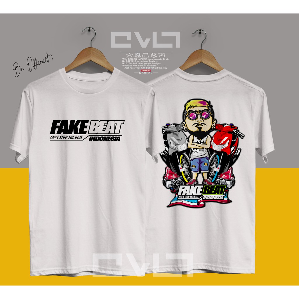 Kaos Baju Motor Fake Honda Beat Indonesia Rock N Roll Beat Karbu Version Racing Otomotif Keren