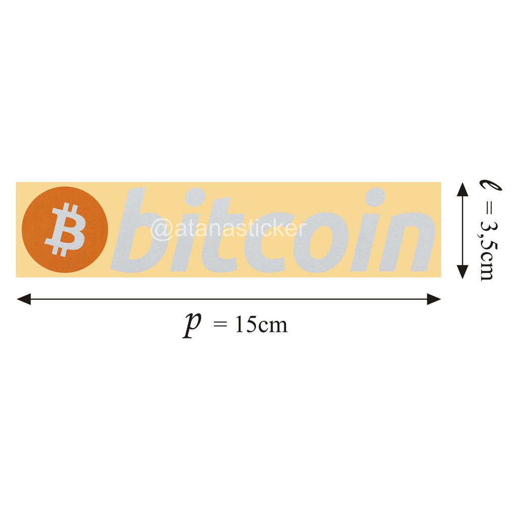 Sticker Cutting Logotype Bitcoin 10x3,5cm