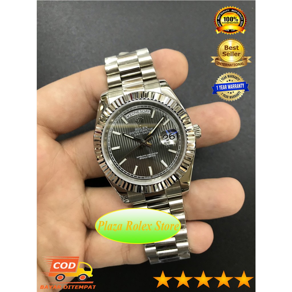 Rolex Day Date Grey Sapphire Swiss ETA 904L 1:1 Factory Warranty 1Year