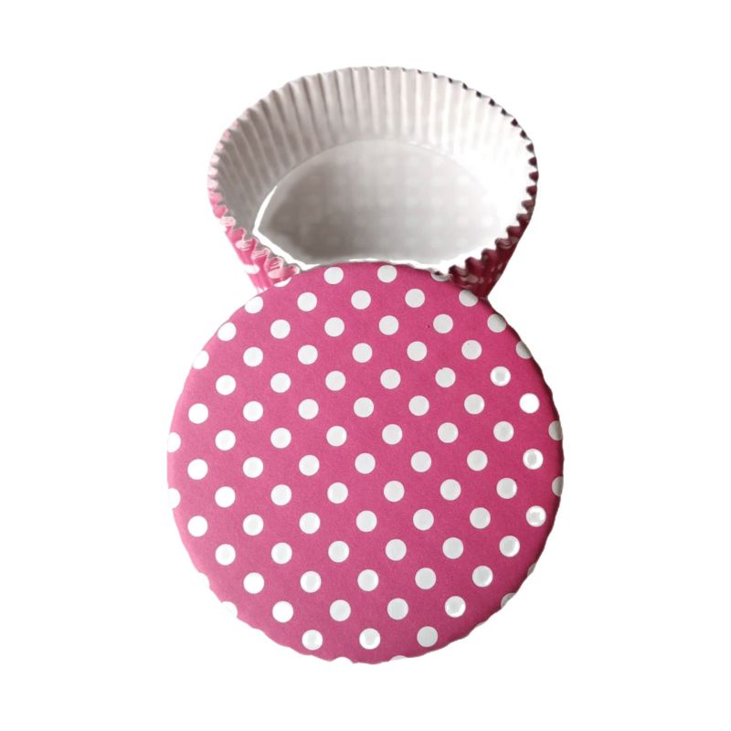 cup roti laminasi 8 cm isi 200 pcs ( polkadot pink )