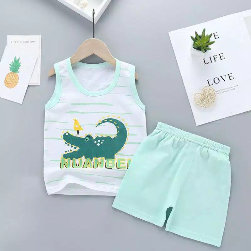 gos KIDS SUIT KENSI Setelan Anak Bahan Kaos Lengan + Celana Berkualitas Import 0-3 Tahun ebv