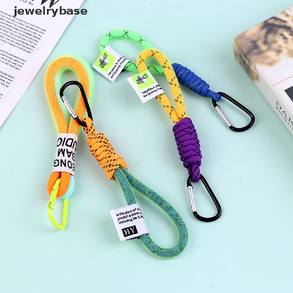 (jewelrybase) Tali Lanyard Motif Kepang Warna Fluorescent Untuk Gantungan Kunci / Handphone