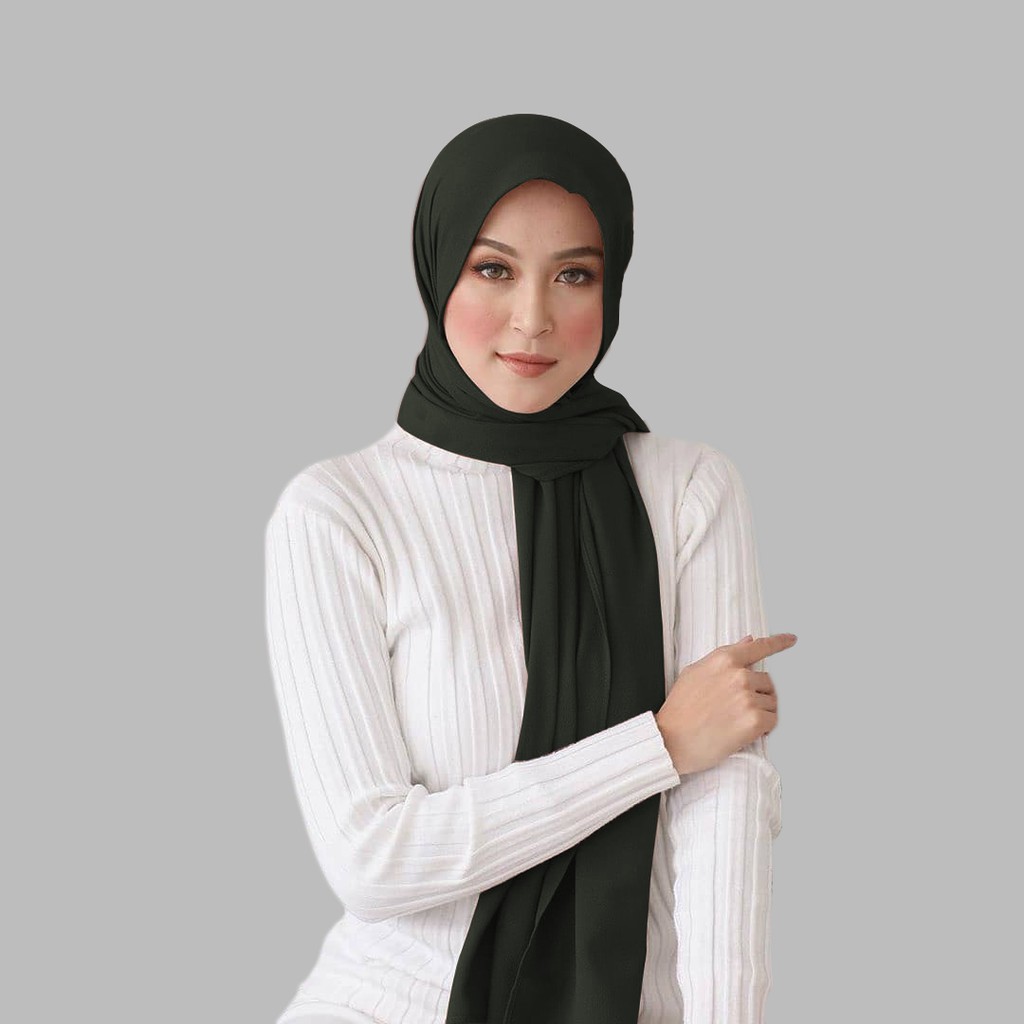 COD-(150 x 75) HIJAB PASHMINA DIAMOND CREPE / SABYAN JAHIT TEPI PASMINA JILBAB POLOS-YELONIX