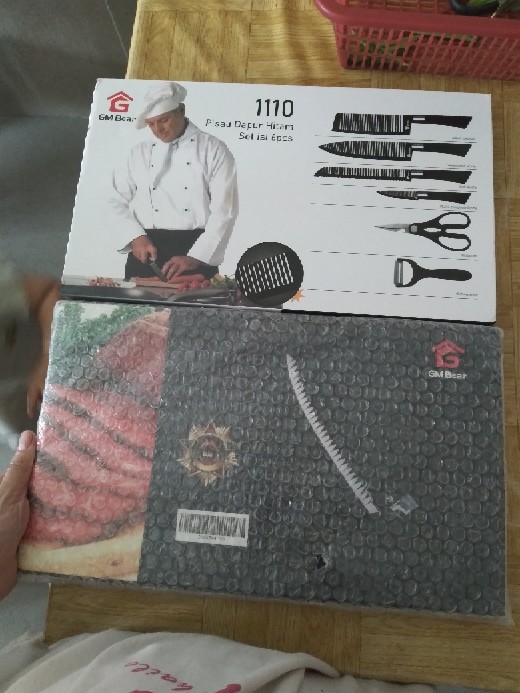 Gm Bear Pisau Dapur Hitam Set 6pcs 1110 - Kitchen Knife Black