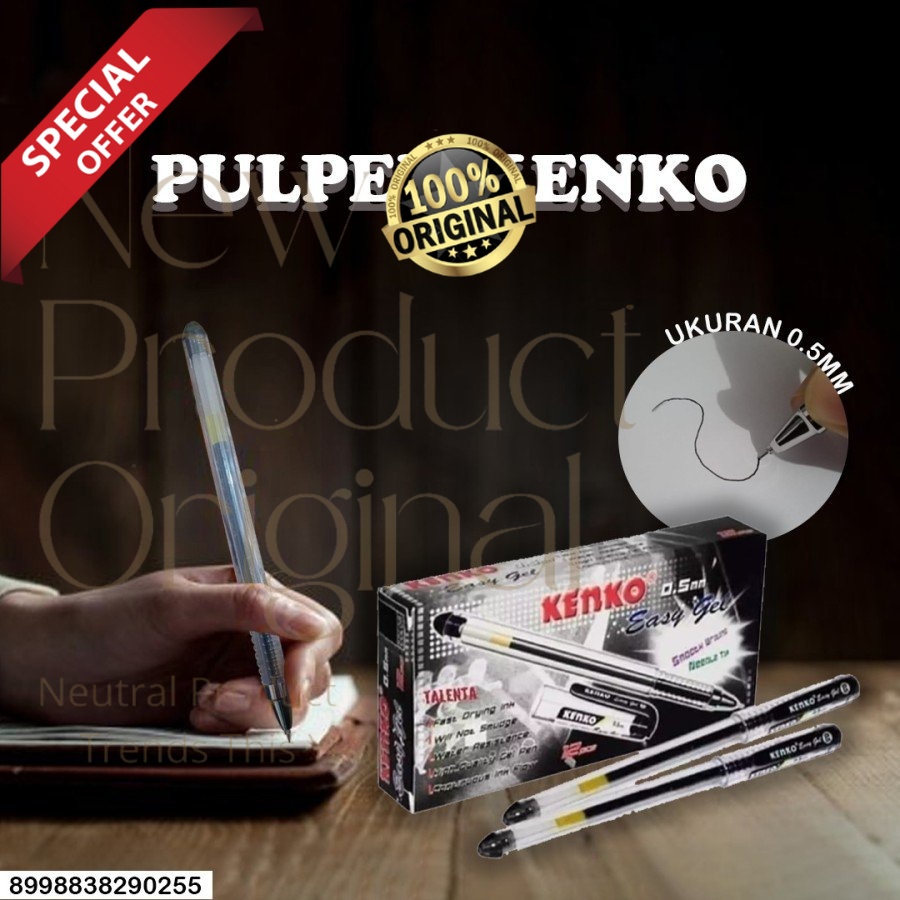 

Kenko pulpen 0.5 bolpen alat tulis gel easy gel pen