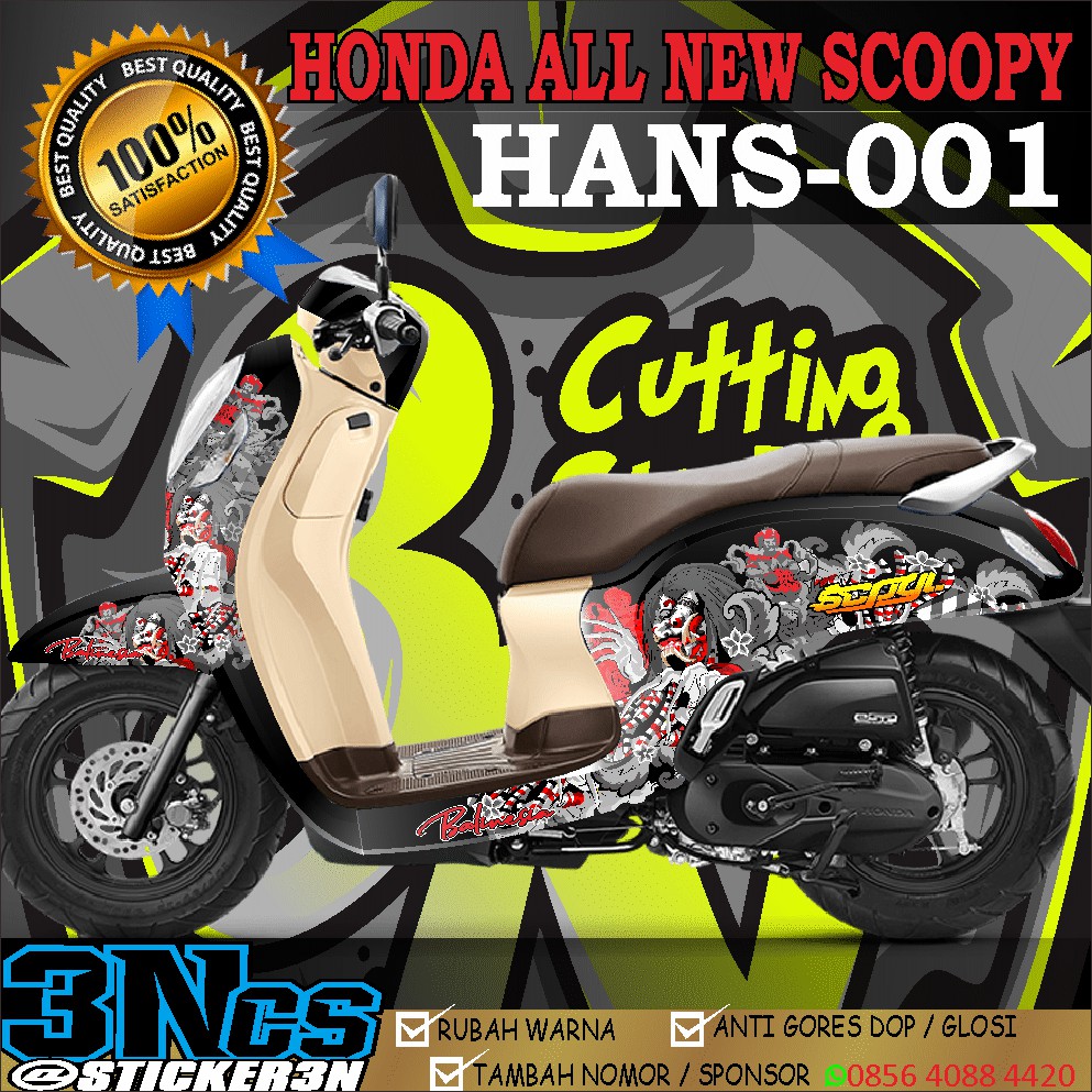 Decal Honda New Scoopy Fullbodi Barong Bali, Decal Hologram New Scoopy Barong Bali, Decal Fullbodi H