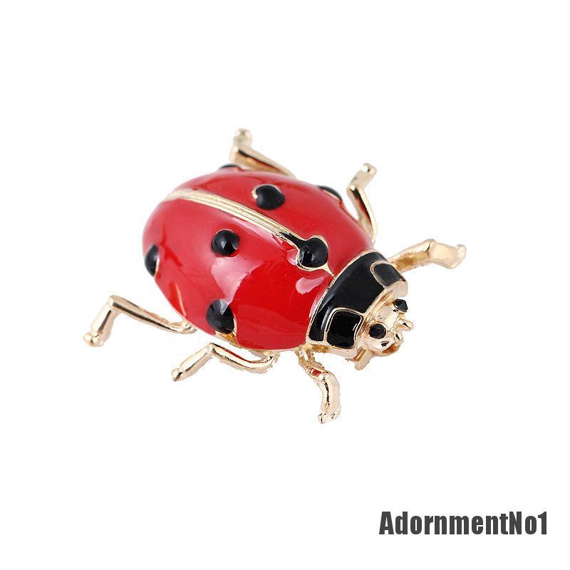 (Adornmentno1) Bros Pin Enamel Bentuk Kumbang Merah Untuk Aksesoris Scarf / Syal / Hadiah