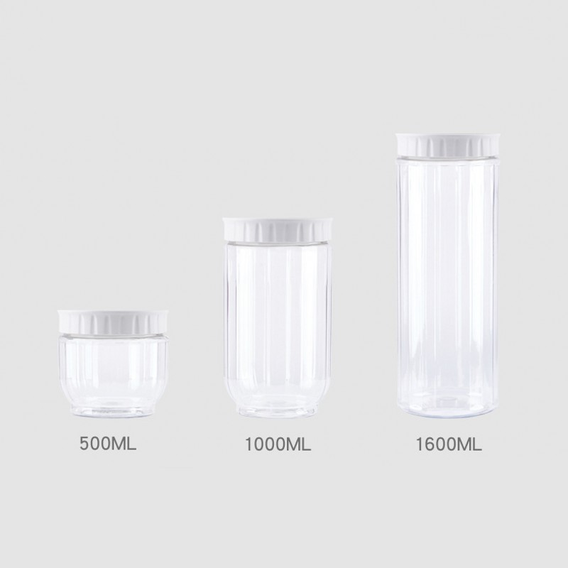 1pc Toples Penyimpanan Makanan Kedap Udara Plastik Kabinet Dapur Container Organizer Sealing Tank Dengan Tutup Untuk Beras Sereal Multigrain