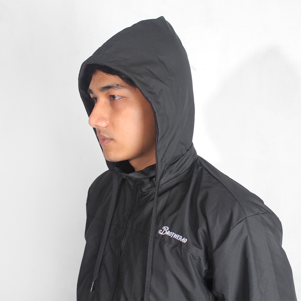 Jaket Parasut Pria Taslan Waterproof Anti air bolak balik BB Jumbo simpel brotherdo terbaru