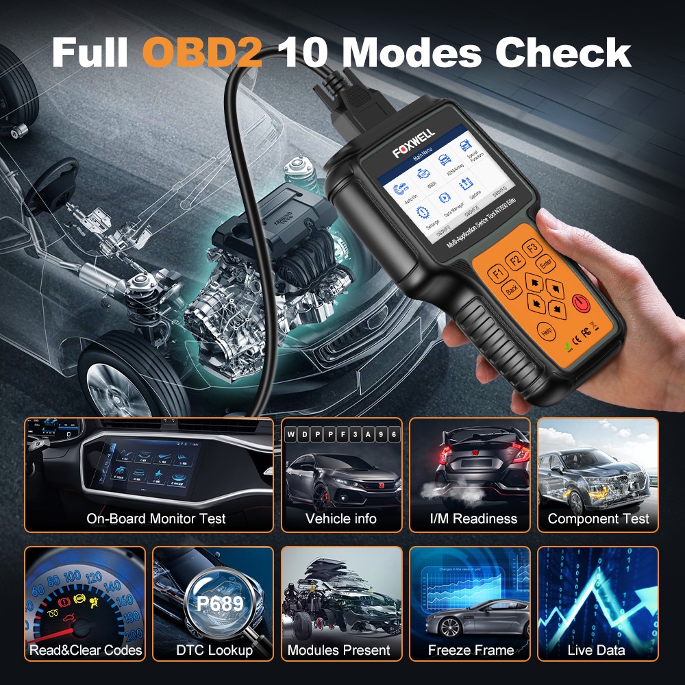 FOXWELL NT650 Elite Professional Obd2 Car Diagnostic Tool Odb2 Car Scanner Obd Car Diagnostic Scanner With More Than 25 Maintenance Reset Functions