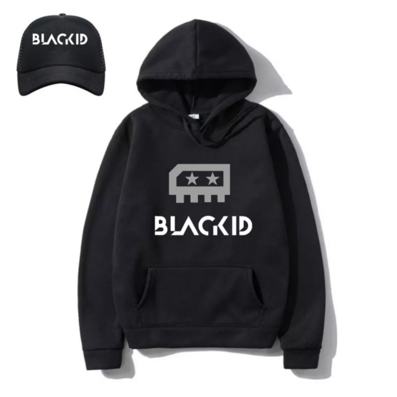 Hoodie sweater pria&wanita blackid bonus topi