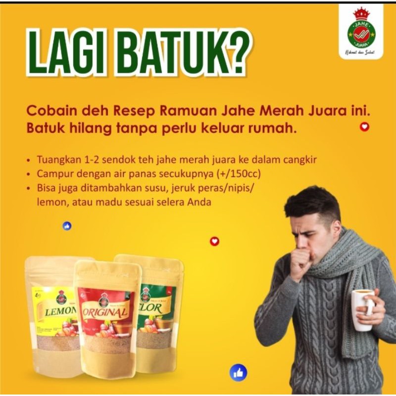 

Jahe merah juara original ukuran 250gram