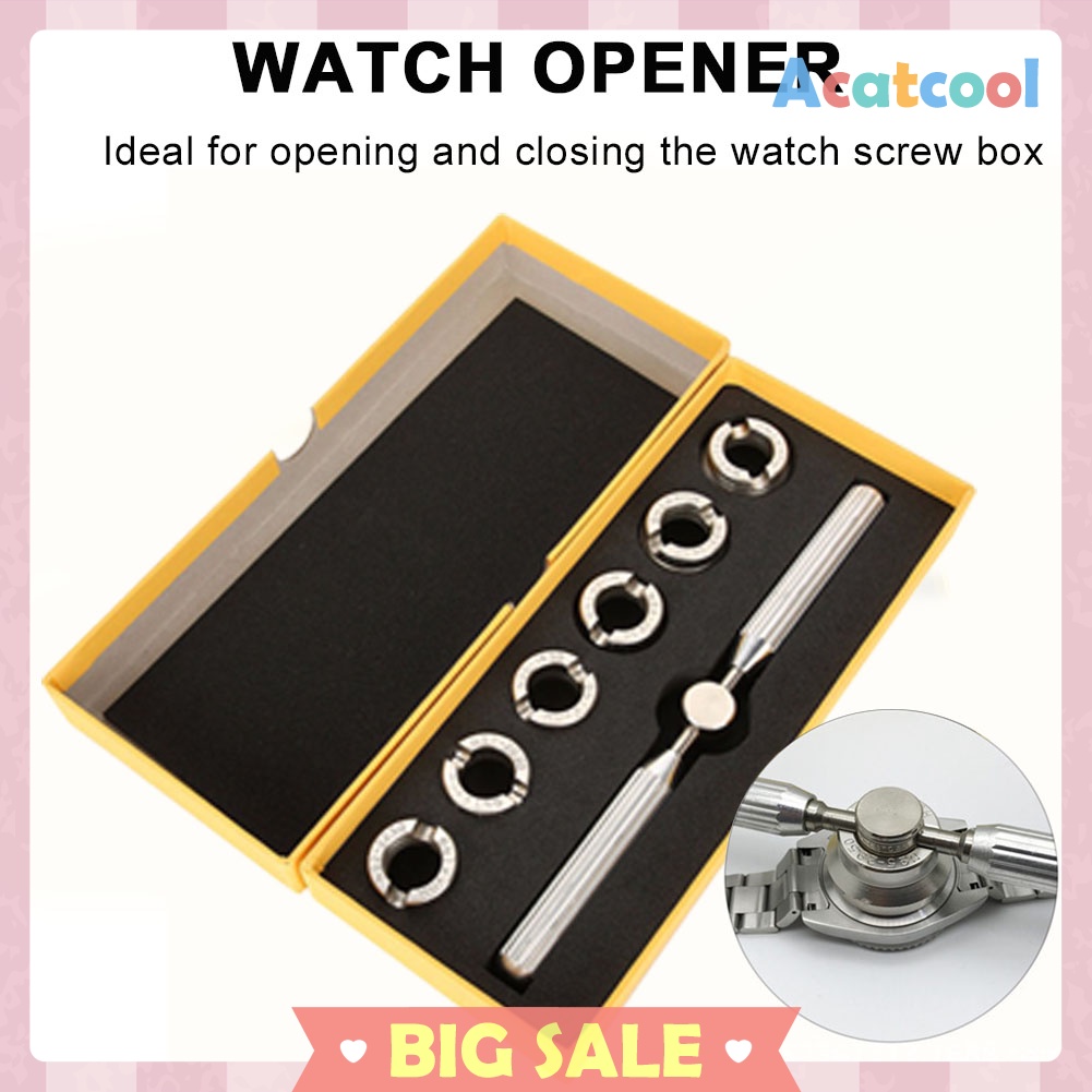 7pcs Watch Case Opener Watchmaker Back Cover Remover Kit for Rolex Oyster