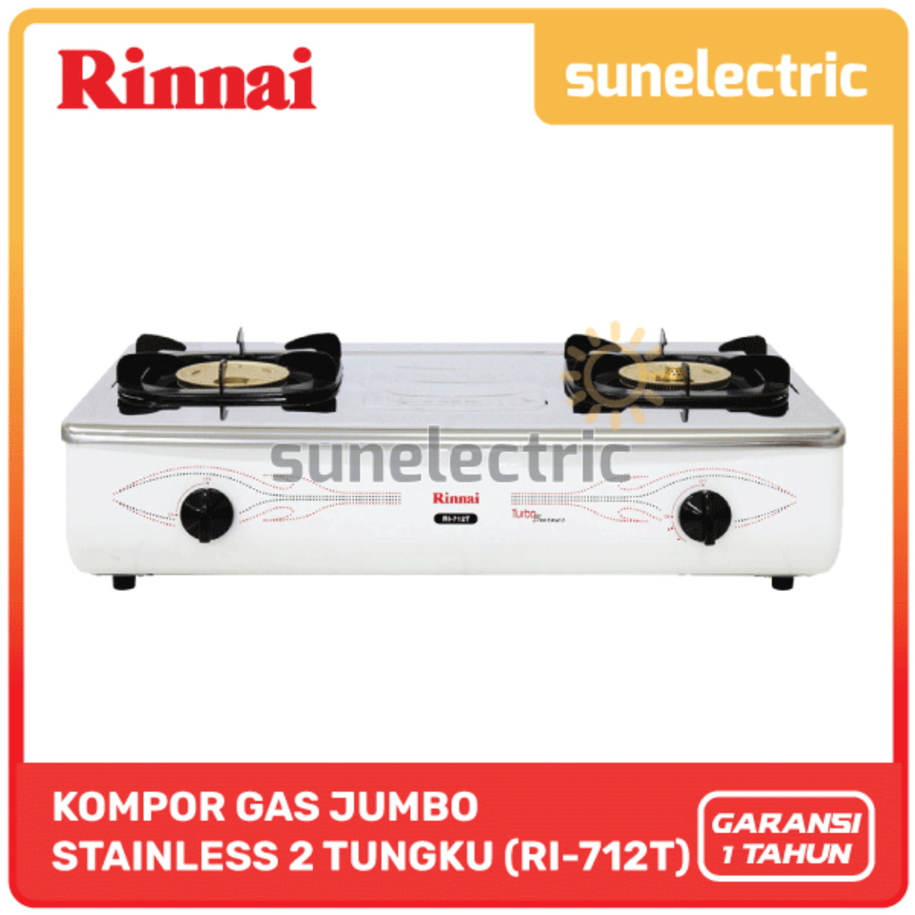 Rinnai Ri 712 T Kompor Gas Stove 2 Tungku Stainless Steel Ri 712 T Ri712 T Ri 712t Silver Shopee Indonesia