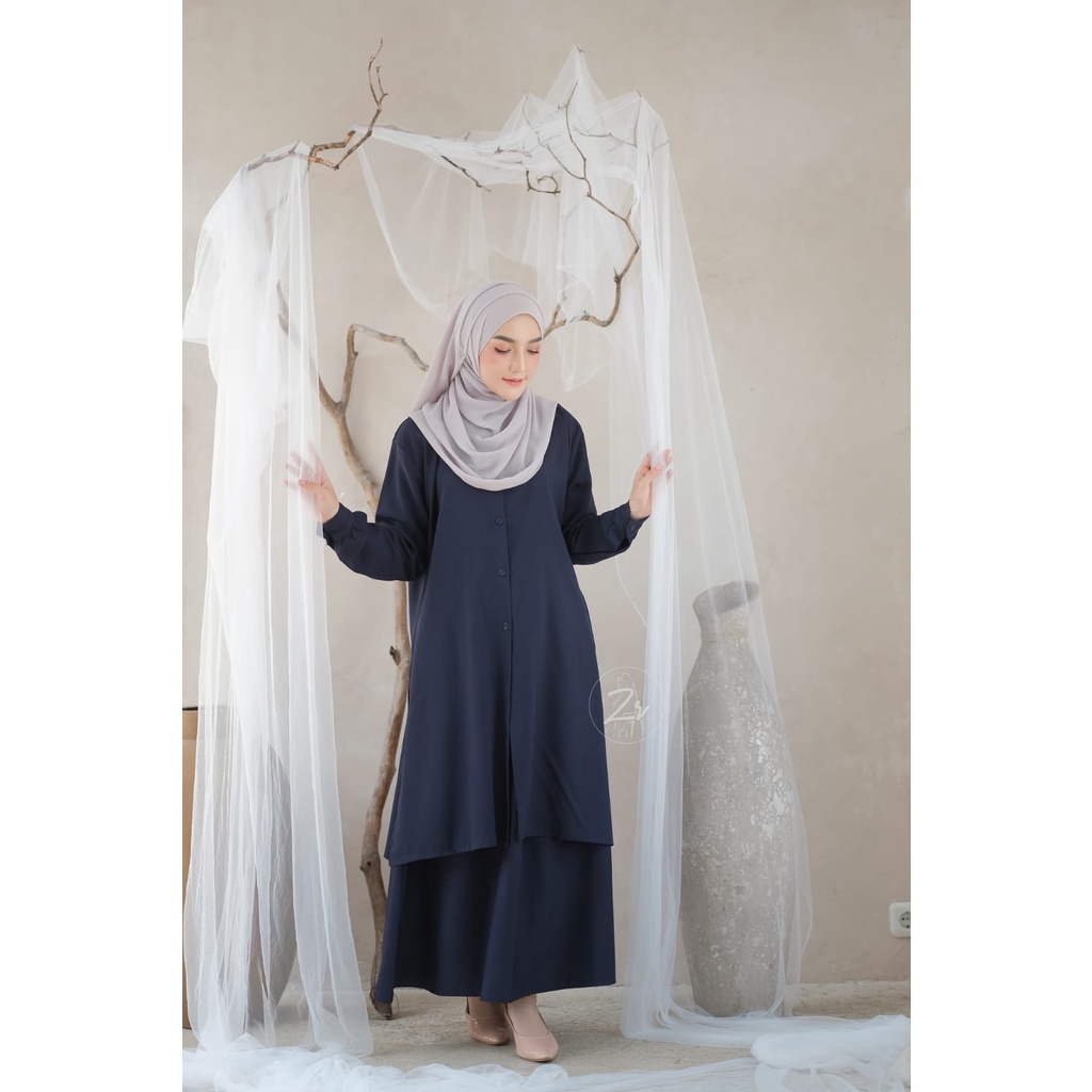 Setelan rok selebgram miza model setelan itycrepe oversize xxl premium busana wanita terbaru ori by ZR gamis malaysia XL XXL