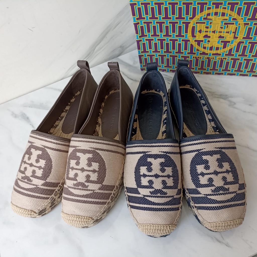 SEPATU WANITA TORY BURCH CANVAS ESPADRILLES WITH LOGO