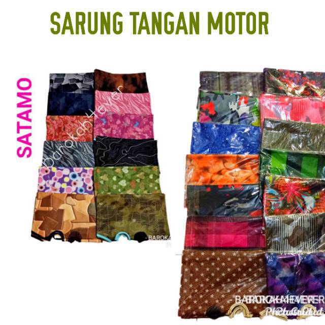 TERMURAH SATAMO Sarung Tangan Stang Motor MOTIF (Hrg ecer Sepasang)