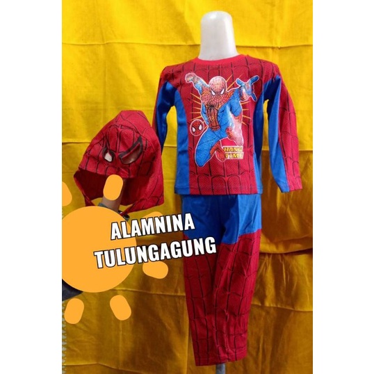 setelan Spiderman dan topeng