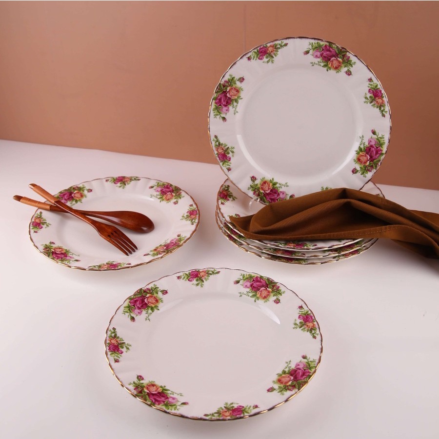 PIRING MAKAN DALAM ROYAL ROSE GARDEN CAPODIMONTE 6 PCS - ABP2005VA/RLS15852N