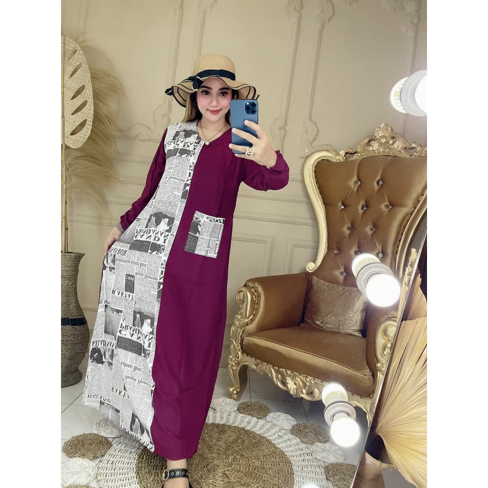 PROMO! BISA COD! GAMIS KORAN LIPSTICK FASHION WANITA REMAJA SYAR'I TERBARU VIRAL DAN TRENDING ELEGAN