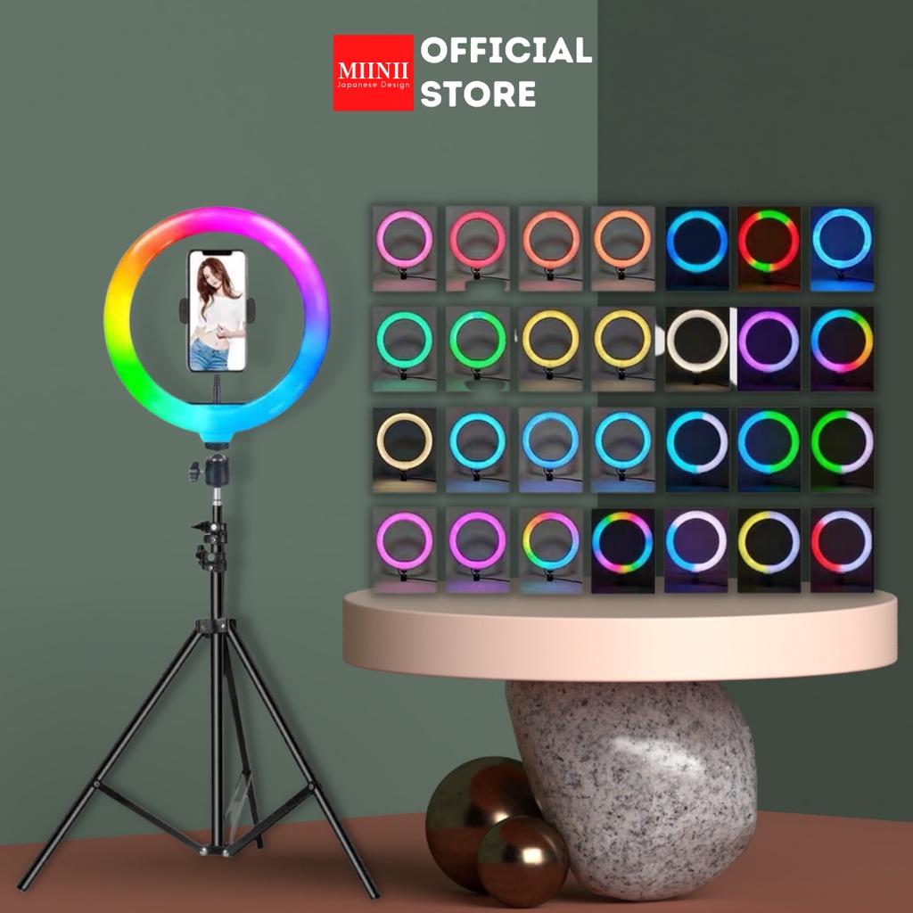 MIINII Ring Light RGB Rainbow LED Video + Tripod 2.1M