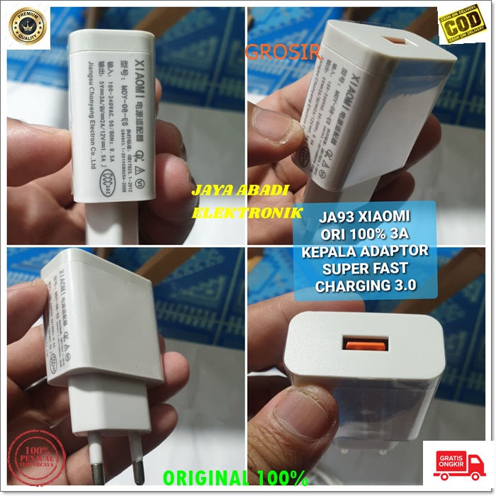 J93 ORIGINAL XIAOMI 3A KEPALA BATOK ADAPTOR CHARGER CASAN SUPPORT FAST CHARGING FLASH QUICK FASTER SPEED QUICK QUALLCOMM ADAPTER UNIVERSAL KABEL DATA DAN SEGALA JENIS HANDPHONE MULTI ORIGINAL VOLT GADGET KEPALA CHARGER BATOK UNIVERSALSUPPORT FAST CHARGING