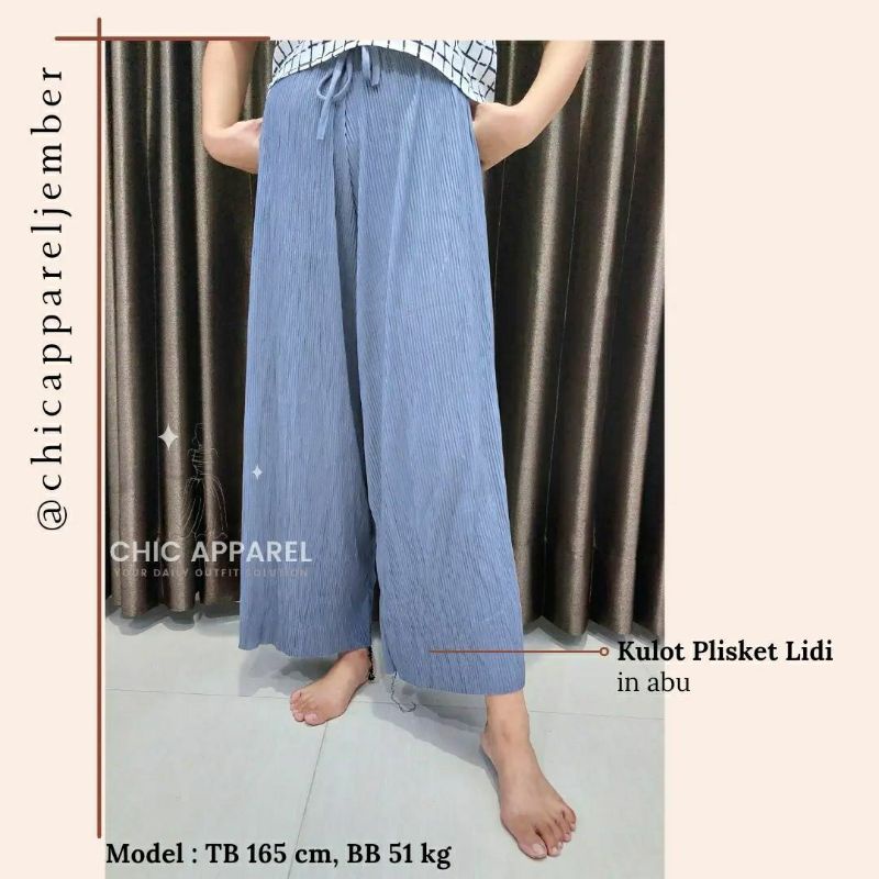 CELANA KULOT PLISKET LIDI / CELANA KULOT LIDI PREMIUM TEBAL / KULOT LIDI PLISKET (JEMBER)