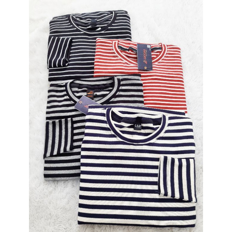 KAOS STRIPE LENGAN PANJANG WANITA | KAOS SALUR LENGAN PANJANG