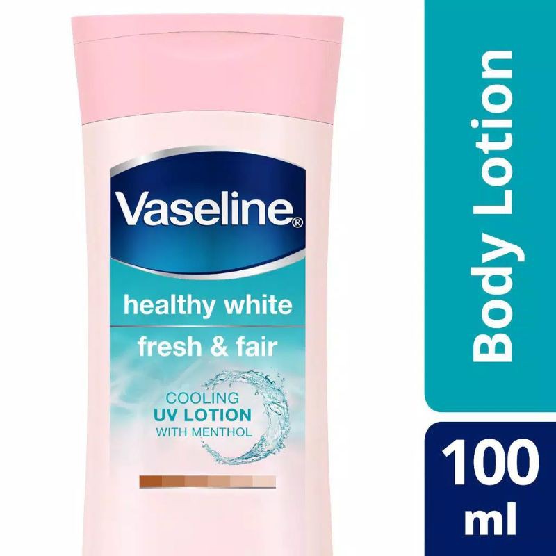 Vaseline Body Lotion 100 ml Healthy White Fresh &amp; Fair Cooling Uv Gel Lotion 100ml