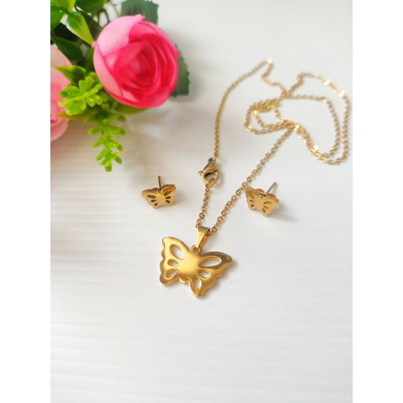 Kalung Set Anting Titanium Import1