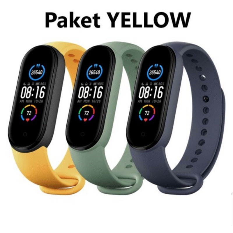 Strap Mi Band 5 Original Paket 3pcs Xiaomi Resmi Tam Strap Miband