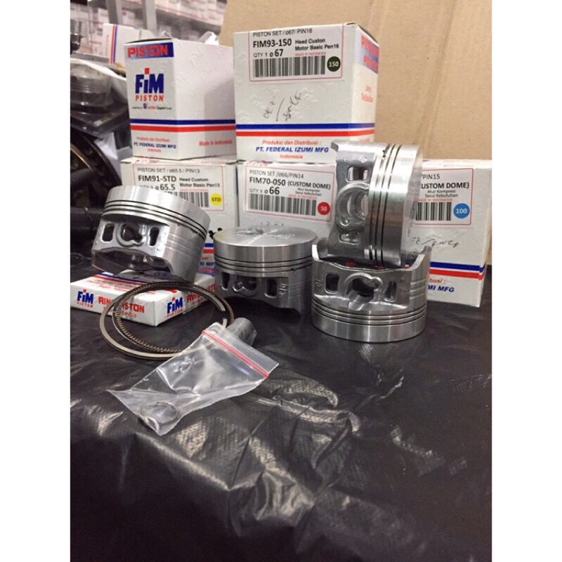 piston kit fim mentahan dome ukuran 65.5 66 66.5 67 67.5 68mm pin 14 15 16-7