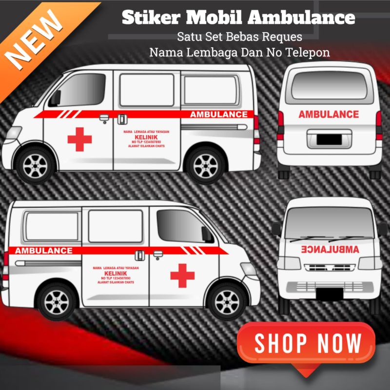 Sticker Ambulance Sticker Mobil Ambulance Grandmax  Sticker Cutting Ambulancr