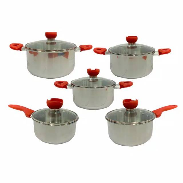 Supra Cookware Set 10 pcs - Merah