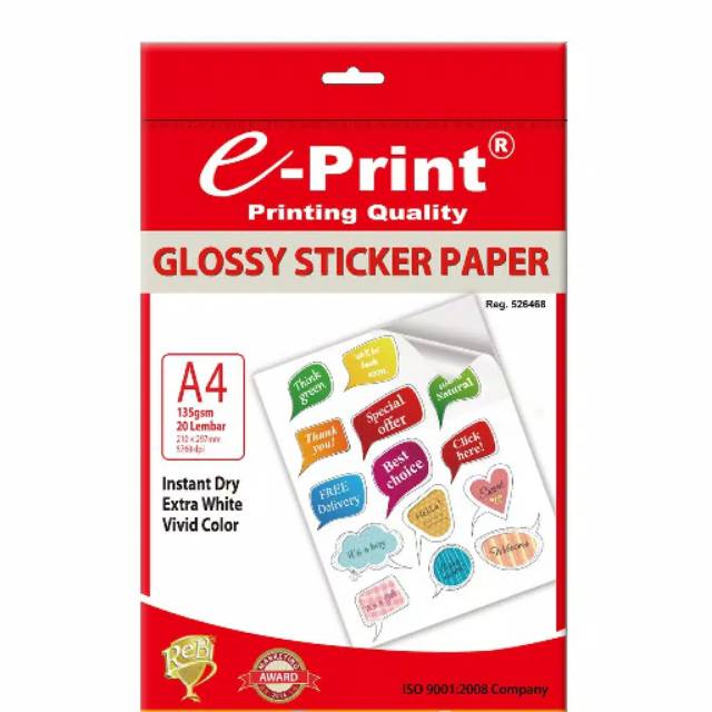 e-print Stiker  Glossy Photo Paper A4