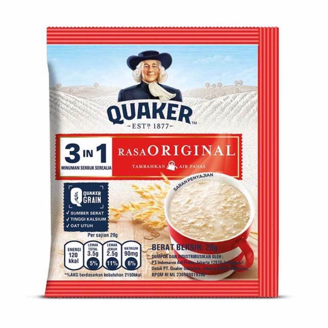 Quaker Oat 3in1 Instant 29gr Sachet Indonesia