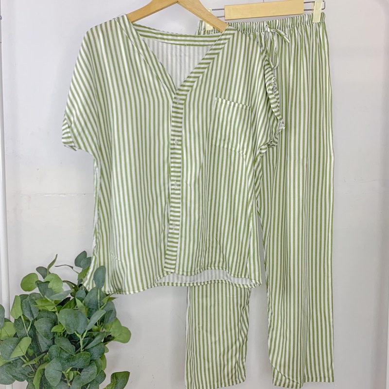 PIYAMA VNECK / PIYAMA KANCING HITS PIYAMA KANCING BUSUI / PIYAMA RAYON / HOMEWEAR-NC 28