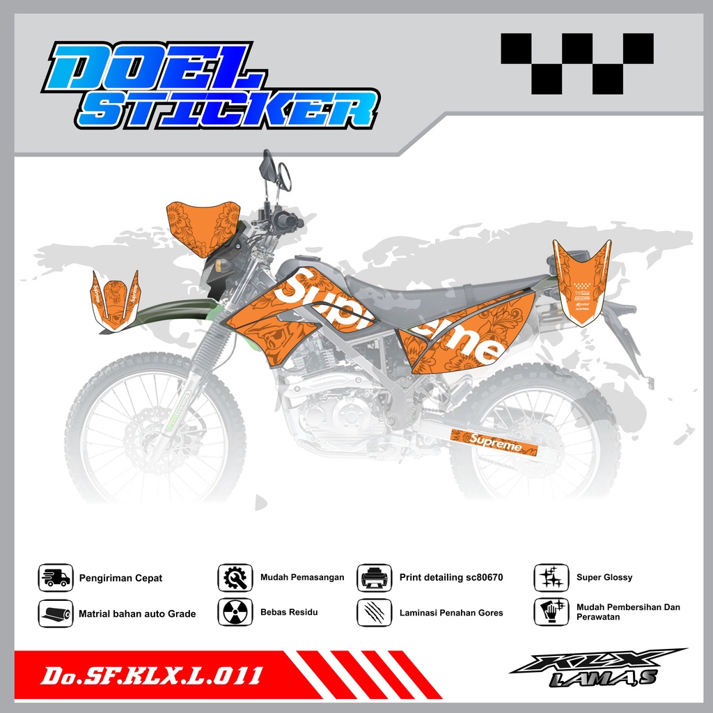 Sticker Striping Honda KLX L , S Lama List Variasi Hologram , Crome Doel 011