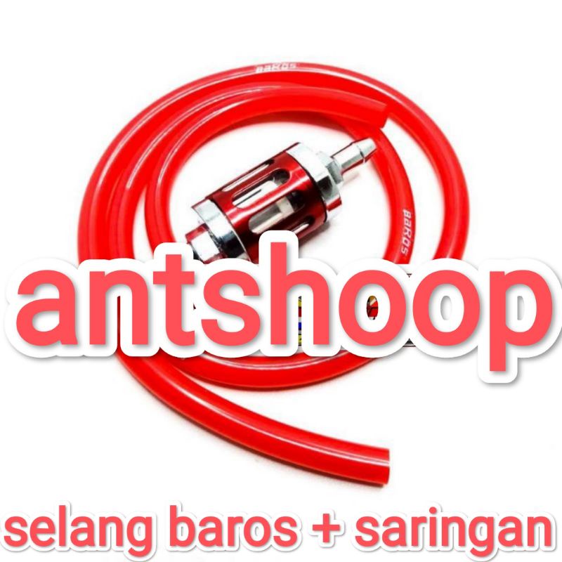 PAKET PROMO Selang Bensin Baros + Filter Saringan Bensin Kaca Universal ANTSHOOP